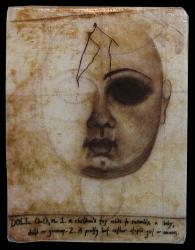 Doll, colored pencil on plastic by Molly Nuzzo
